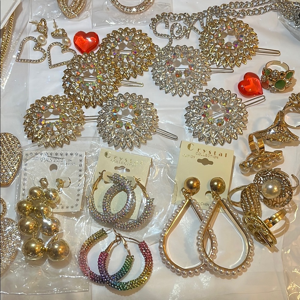 Ella Gold and Silver Starburst and Teardrop Earrings
